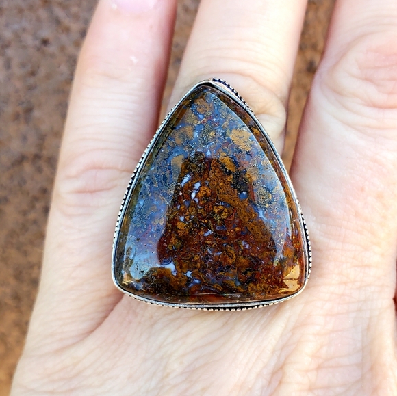 New Moroccan Seam Agate 925 Silver Ring. - Picture 5 of 16